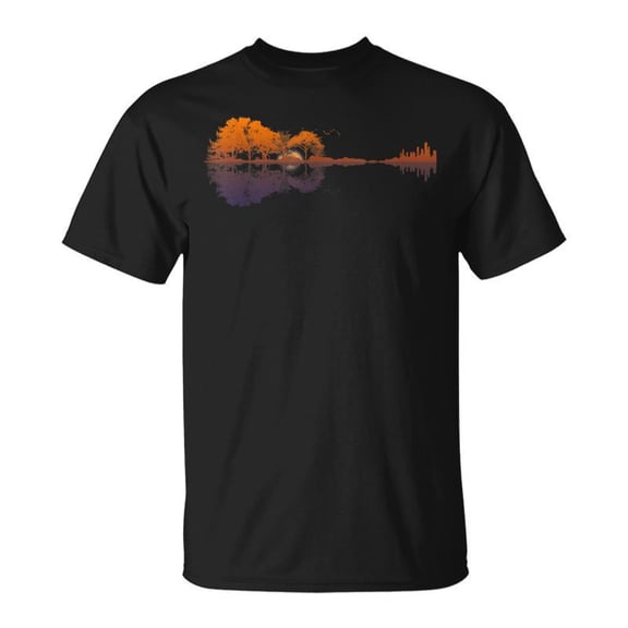SPEEDRUN Guitar Lake Reflections Musician Guitar Lover Guitar T-Shirt