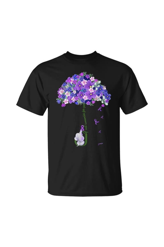 I'll Remember For You Purple Elephant Alzheimer's Awareness T-Shirt