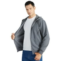 SWISSWELL Lightweight Hoodie for Men Slim fit Jacket for Men Hooded Sweatshirt Zip up Casual Sweater Gray M