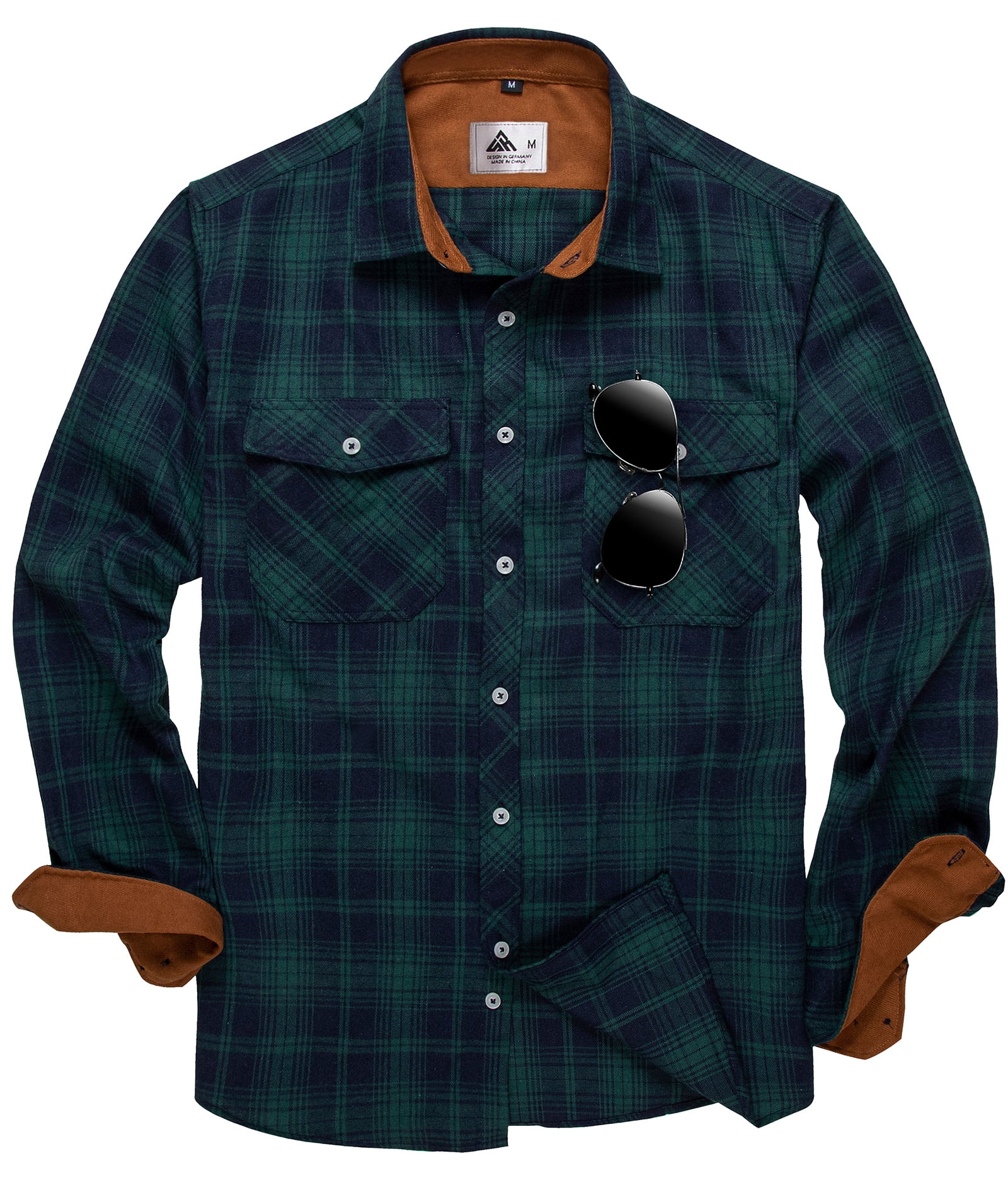 Snuggle Spot Men's Cotton Blended Checked Full Sleeve Shirt (White-Green)