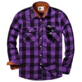 thumbnail image 1 of SPEEDRUN Men's Casual Plaid Shirts Button Down Long Sleeve Jackets Shirt with Chest Pocket Checked Shirt Jacket Thicker and Warmer for All Seasons Purple L, 1 of 6