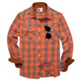 thumbnail image 1 of SWISSWELL Men's Casual Plaid Shirts Button Down Long Sleeve Jackets Shirt with Chest Pocket Checked Shirt Jacket Thicker and Warmer for All Seasons Orange L, 1 of 6