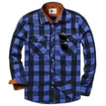 thumbnail image 1 of SPEEDRUN Men's Flannel Shirts Cotton Long Sleeve Shirt Casual Button Down Shirts with 2 Pockets, 1 of 8