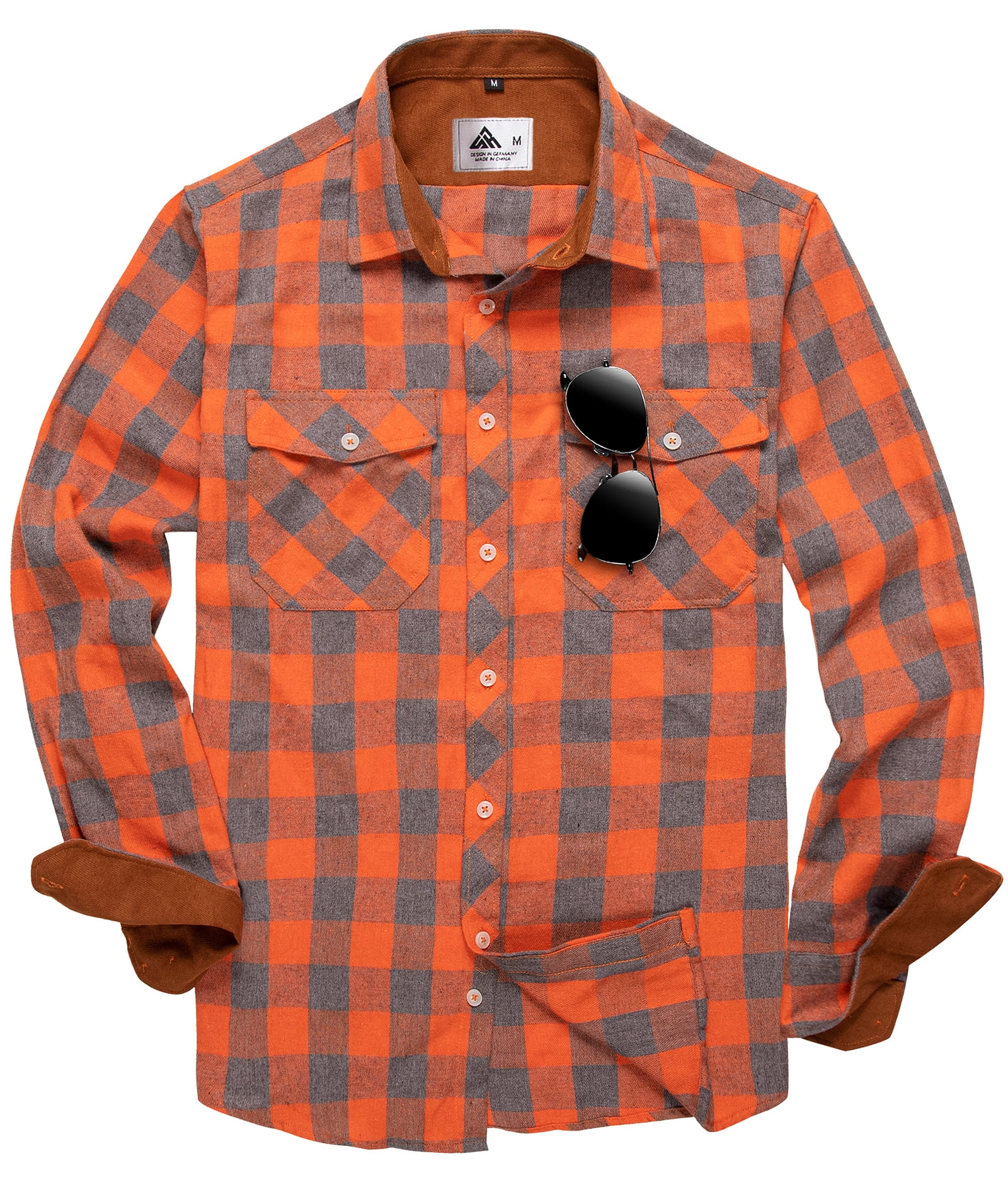 SWISSWELL Men's Flannel Shirts Cotton Long Sleeve Shirt Casual Button