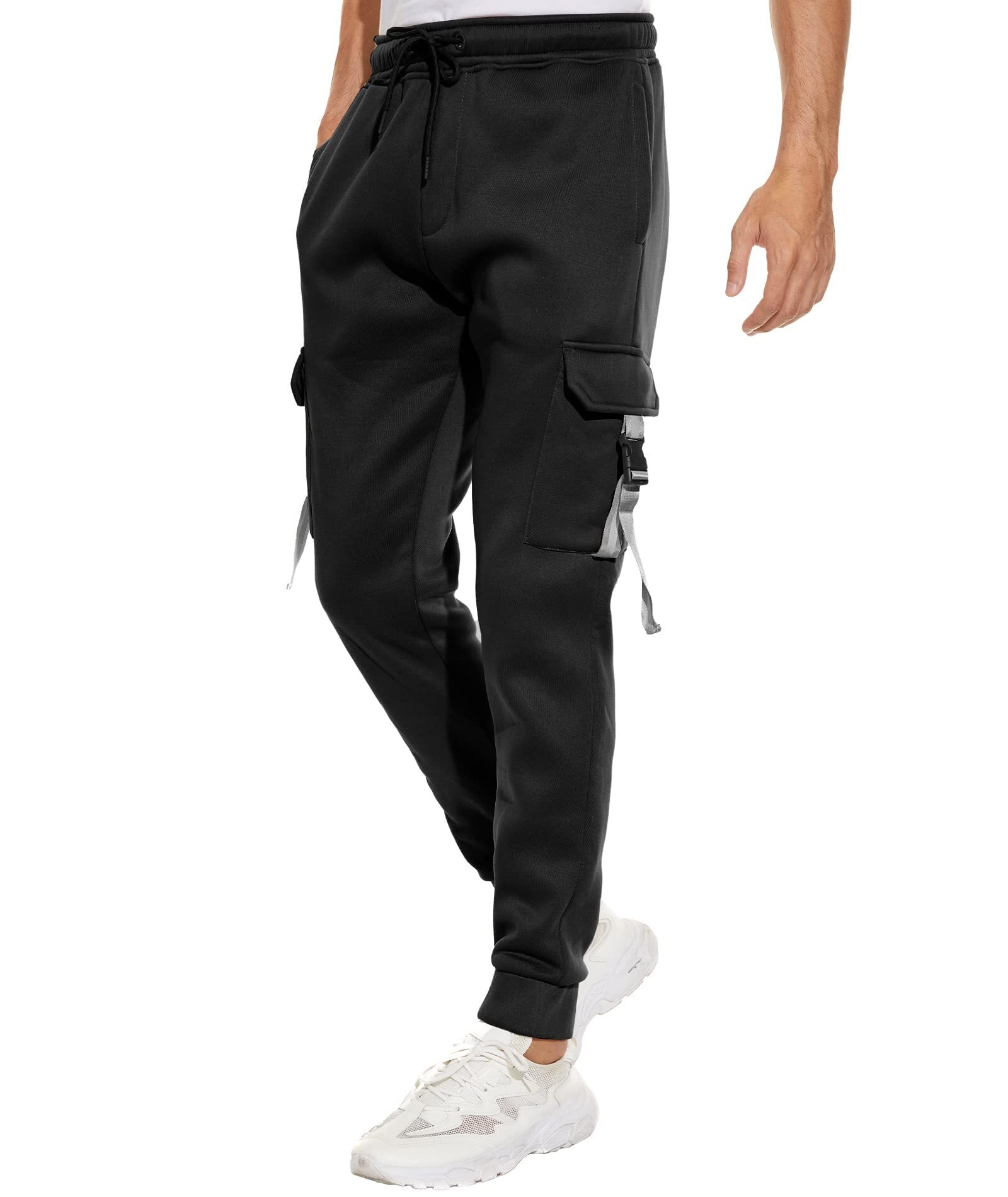 SWISSWELL Men s Fleece Winter Pants Sherpa Lined Active Joggers Sweatpants Drawstring Zipper Pockets Elastic Black M Walmart Business Supplies