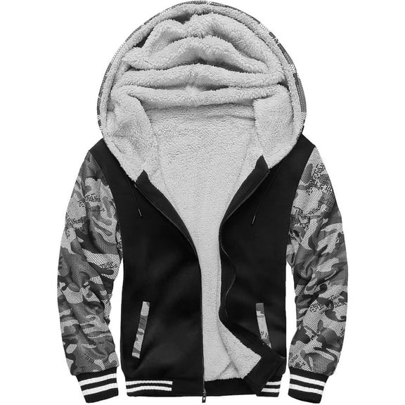 SPEEDRUN Men's Fleece Zip Up Jacket Winter Warm Coat,Sizes S-3XL
