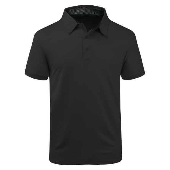 SPEEDRUN Men's Golf Polo Shirts Solid Color Short Sleeve Shirts for Men Classic Polo Shirts Casual Business Polo Shirts for Men Black 3XL