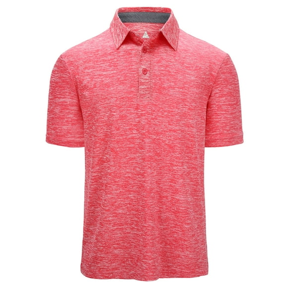 SPEEDRUN Men's Golf Polo Shirts Solid Color Short Sleeve Shirts for Men Classic Polo Shirts Casual Business Polo Shirts for Men Dark Red M