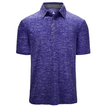SWISSWELL Men's Golf Polo Shirts Solid Color Short Sleeve Shirts for Men Classic Polo Shirts Casual Business Polo Shirts for Men Purple L