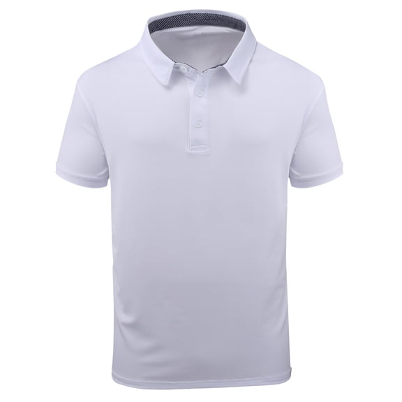SPEEDRUN Men's Golf Polo Shirts Solid Color Short Sleeve Shirts for Men Classic Polo Shirts Casual Business Polo Shirts for Men White 2XL