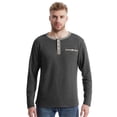 thumbnail image 1 of SPEEDRUN Men's Long Sleeve Henley Shirts Button Placket Leisure Casual Shirt Basic T-Shirt Stand-Up Collar Summer Henley Shirt Dark Gray XL, 1 of 7