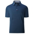 thumbnail image 1 of SPEEDRUN Men's Moisture-Wicking Quick-Dry Golf Polo Shirt Casual Business Short Sleeve Dark Blue M, 1 of 6