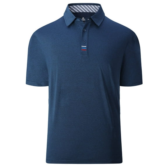 SPEEDRUN Men's Moisture-Wicking Quick-Dry Golf Polo Shirt Casual Business Short Sleeve Dark Blue XL