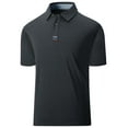 thumbnail image 1 of SPEEDRUN Men's Moisture-Wicking Quick-Dry Golf Polo Shirt Casual Business Short Sleeve Dark Gray XL, 1 of 7