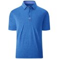 thumbnail image 1 of SPEEDRUN Men's Moisture-Wicking Quick-Dry Golf Polo Shirt Casual Business Short Sleeve Indigo Blue L, 1 of 6