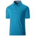 thumbnail image 1 of SPEEDRUN Men's Moisture-Wicking Quick-Dry Golf Polo Shirt Casual Business Short Sleeve Water Blue 2XL, 1 of 6