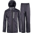 thumbnail image 1 of SPEEDRUN Men's Rain Gear Waterproof Rain Suits Hooded Rain Coats and Pants Charcoal XL, 1 of 7