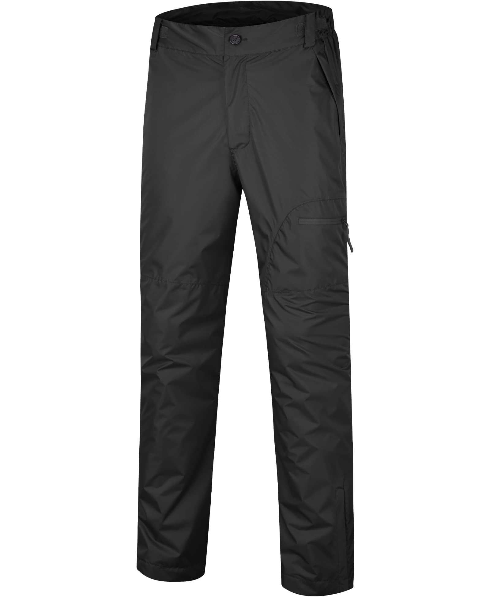 Kaloaede Men's Rain Pants Water Proof Warm Windproof Outdoor Pants for  Hiking Fishing Black XXL 