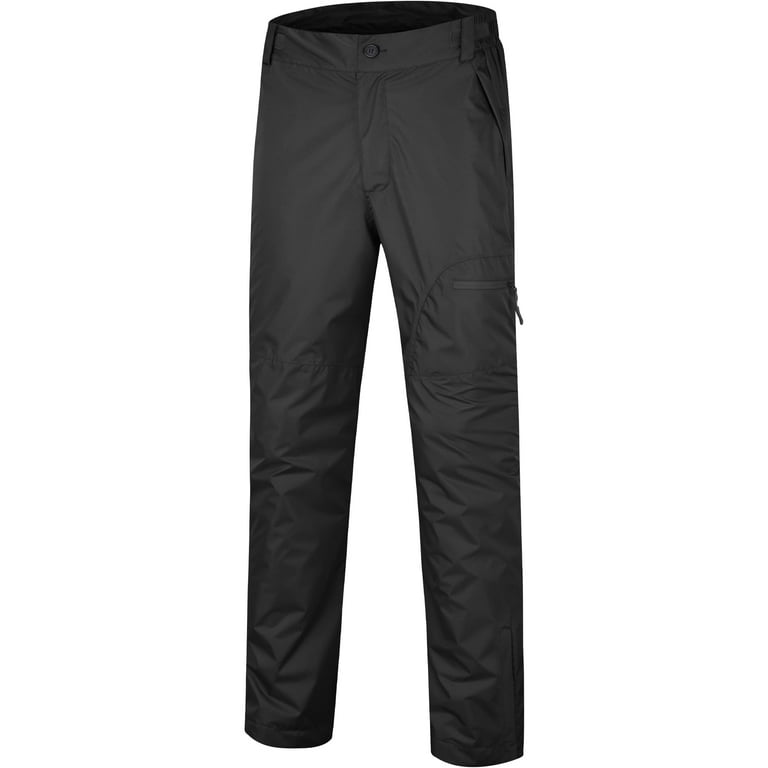 SWISSWELL Men's Rain Pants Waterproof Lightweight Breathable Rain Over Pants  Windproof Outdoor Pants for Hiking Fishing Black XL 