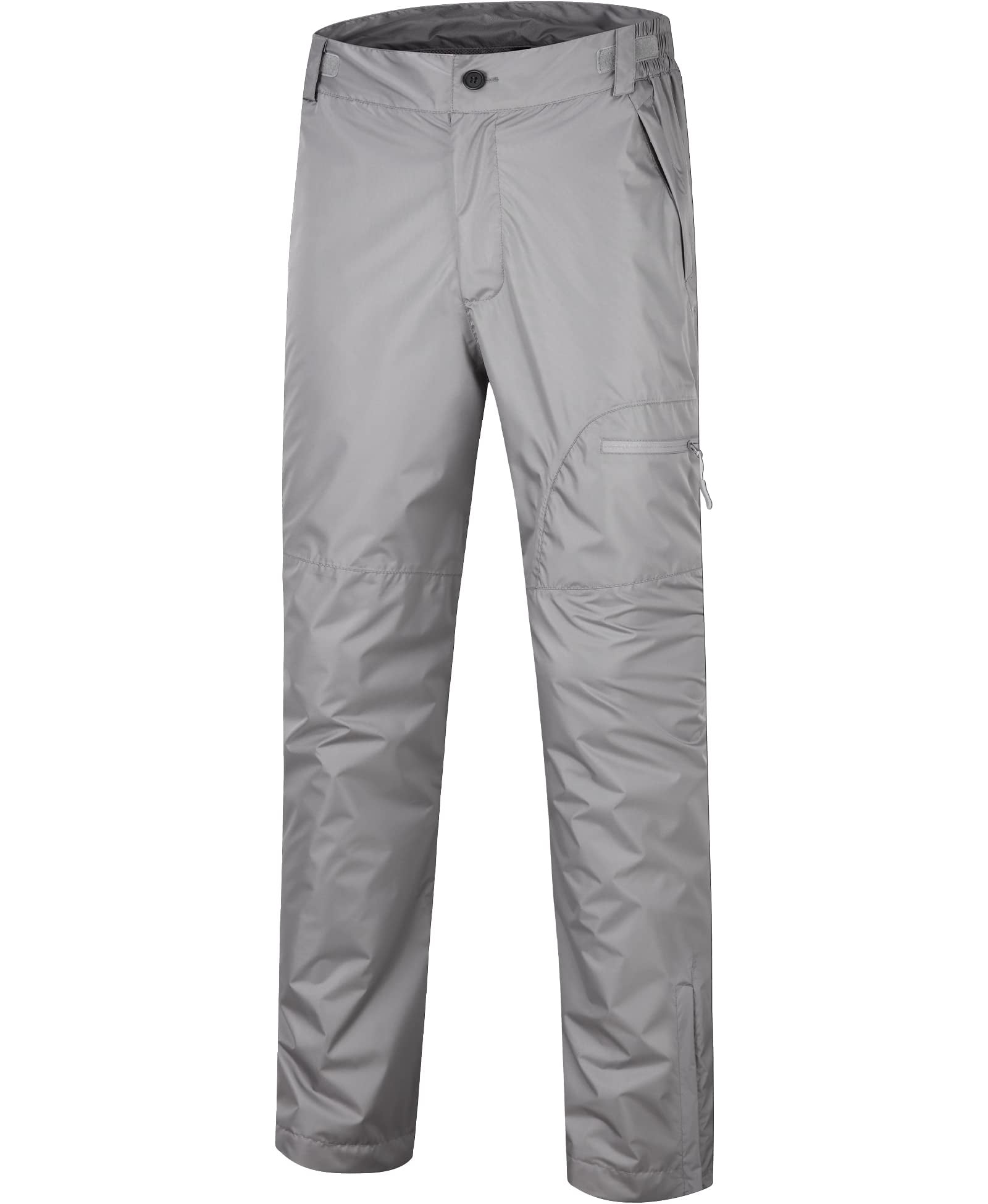Swisswell Men's Rain Pants Waterproof Lightweight Breathable Rain Over Pants Windproof Outdoor Pants for Hiking Fishing Black XL