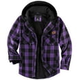 thumbnail image 1 of SPEEDRUN Men's Thick Fleece Plaid Jacket Flannel Shirts Sherpa Lined Full Zip Up Hoodie Winter Coat with Pockets Purple 2XL, 1 of 5