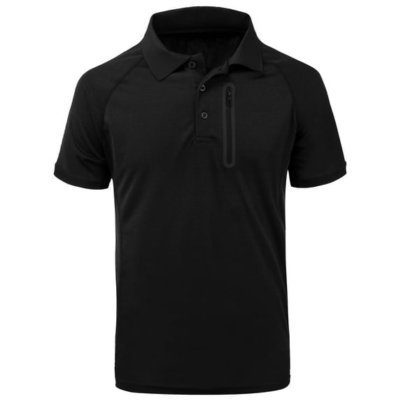 SPEEDRUN Men's Workout Polo Shirt Short Sleeve Solid Color Shirts for Casual and Business Wear