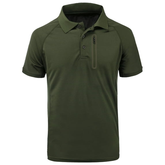 SPEEDRUN Men's Workout Polo Shirt Short Sleeve Solid Color Shirts for Casual and Business Wear