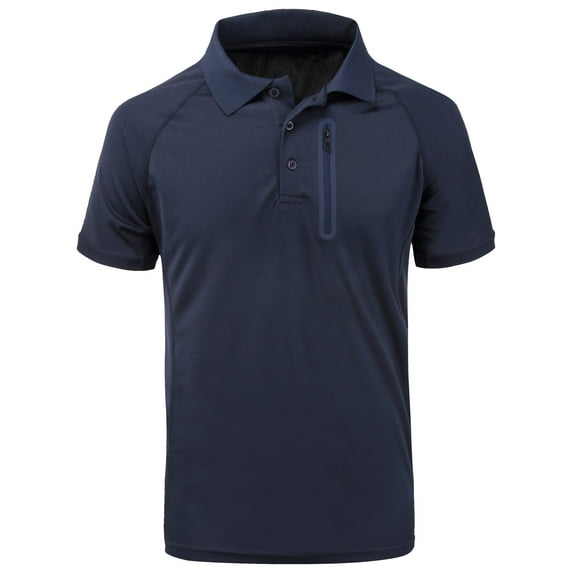 SPEEDRUN Men's Workout Polo Shirt Short Sleeve Solid Color Shirts for Casual and Business Wear