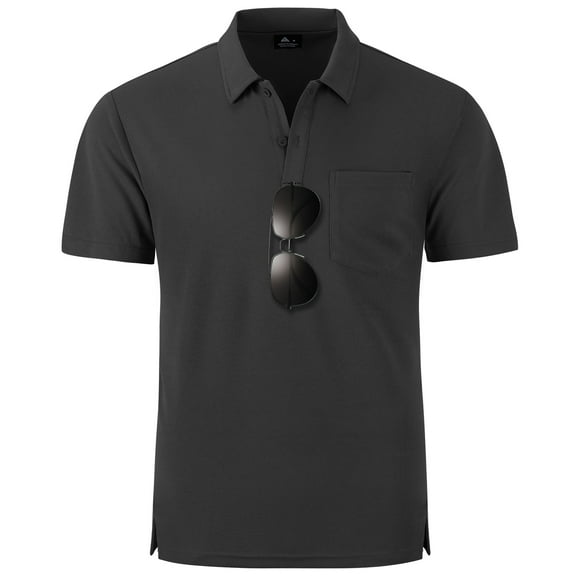 SPEEDRUN Men's Workout Shirt Polo Shirts Short Sleeve Classic Solid Color for Casual and Business Wear