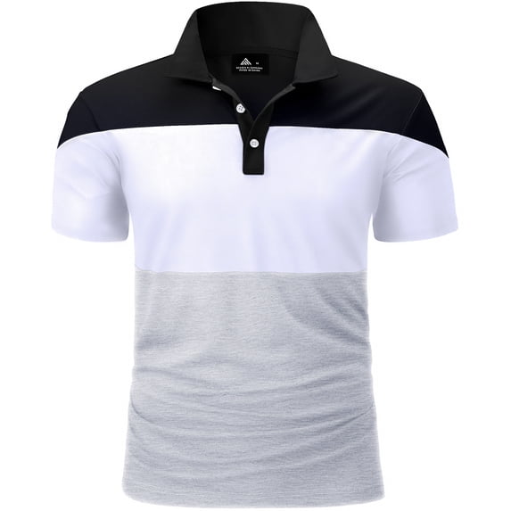SPEEDRUN Men's Workout Shirt Polo Shirts Short Sleeve Classic Solid Color for Casual and Business Wear