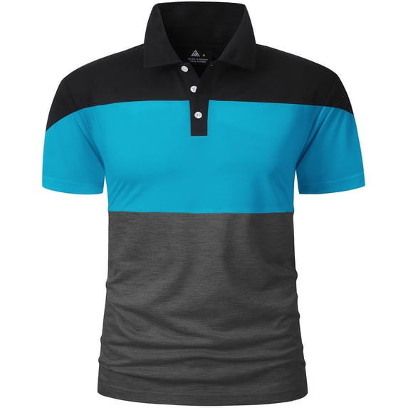 SPEEDRUN Men's Workout Shirt Polo Shirts Short Sleeve Classic Solid Color for Casual and Business Wear