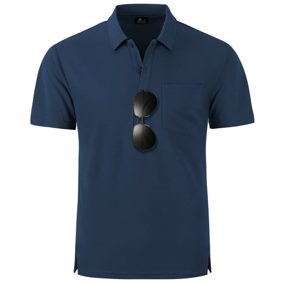 SPEEDRUN Men's Workout Shirt Polo Shirts Short Sleeve Classic Solid Color for Casual and Business Wear