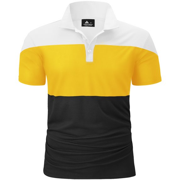 SPEEDRUN Men's Workout Shirt Polo Shirts Short Sleeve Classic Solid Color for Casual and Business Wear