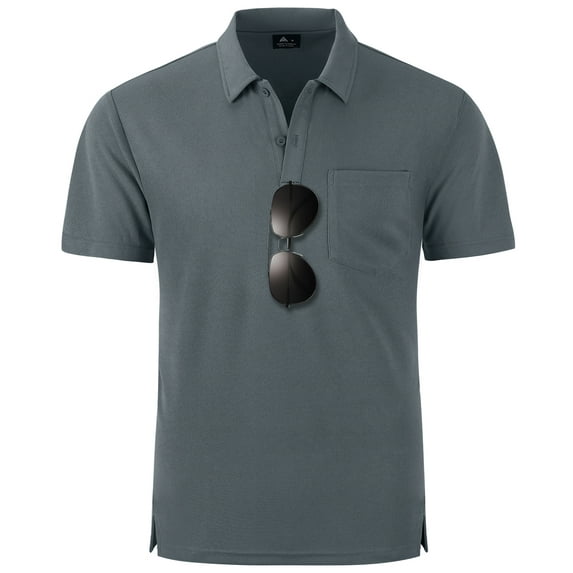 SPEEDRUN Men's Workout Shirt Polo Shirts Short Sleeve Classic Solid Color for Casual and Business Wear