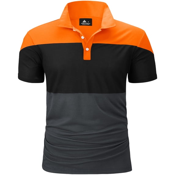 SPEEDRUN Men's Workout Shirt Polo Shirts Short Sleeve Classic Solid Color for Casual and Business Wear