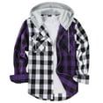 thumbnail image 1 of SPEEDRUN Mens Flannel Hoodie Shirts Casual Long Sleeve Hoodie Shirt Jacket for Men Button Down Flannel Plaid Shackets with Hood, 1 of 5