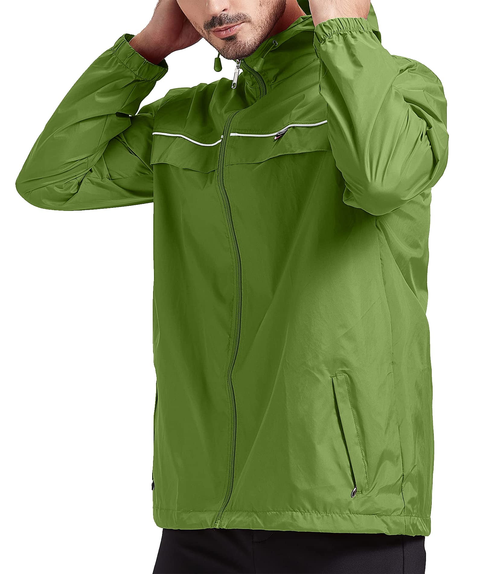 Swisswell Mens Rain Jackets Men Waterproof Breathable Lightweight Windbreaker With Hood Outdoor 2019