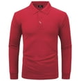 thumbnail image 1 of SPEEDRUN Polo Shirts for Men Long Sleeve Solid Color Men'S Golf Polo Shirts Business Polo Shirts Causal Collared Golf Tennis T-Shirt Red, 1 of 10