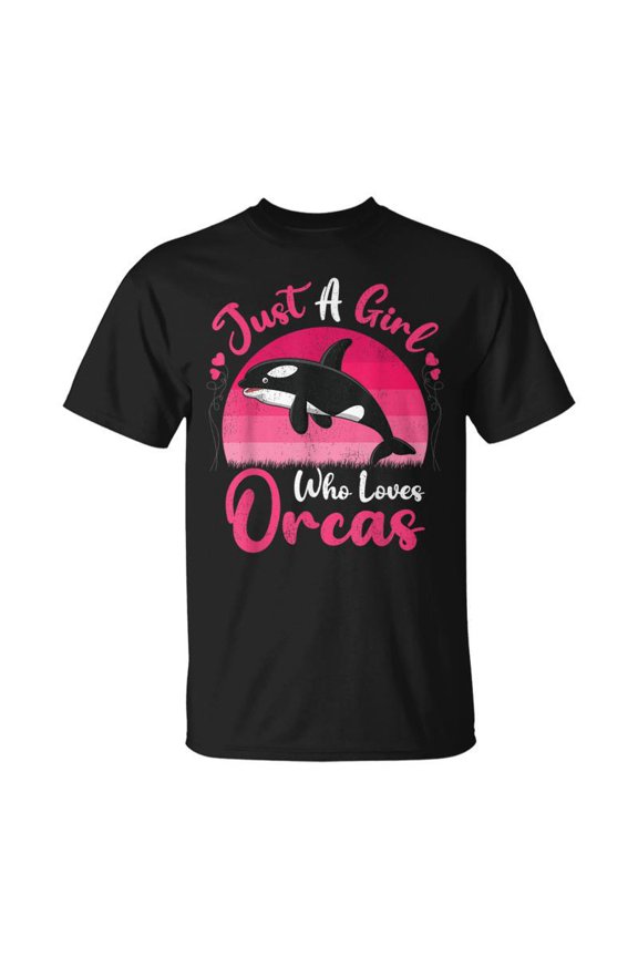 Vintage Orca Fish Lover Just A Girl Who Loves Orcas T-Shirt