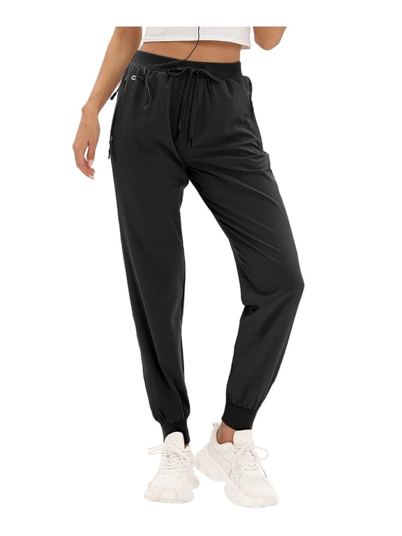 Womens Golf Pants with Zipper Pockets Casual Drawstring Elastic Sweatpants Quick Dry Lounge Yoga Joggers for Women Business Work Pants