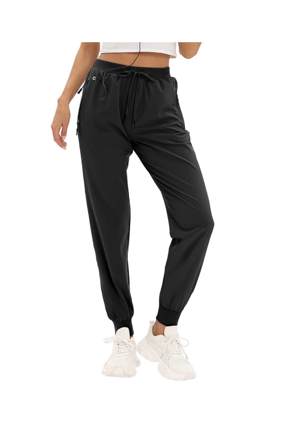 Womens Golf Pants with Zipper Pockets Casual Drawstring Elastic Sweatpants Quick Dry Lounge Yoga Joggers for Women Business Work Pants