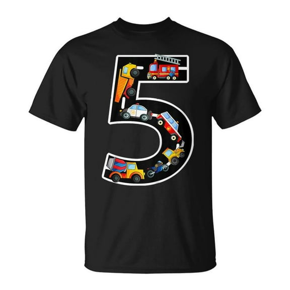 SPEEDRUN Youth 5Th Birthday Boys Cars Vehicles 5 Years Birthday T-Shirt