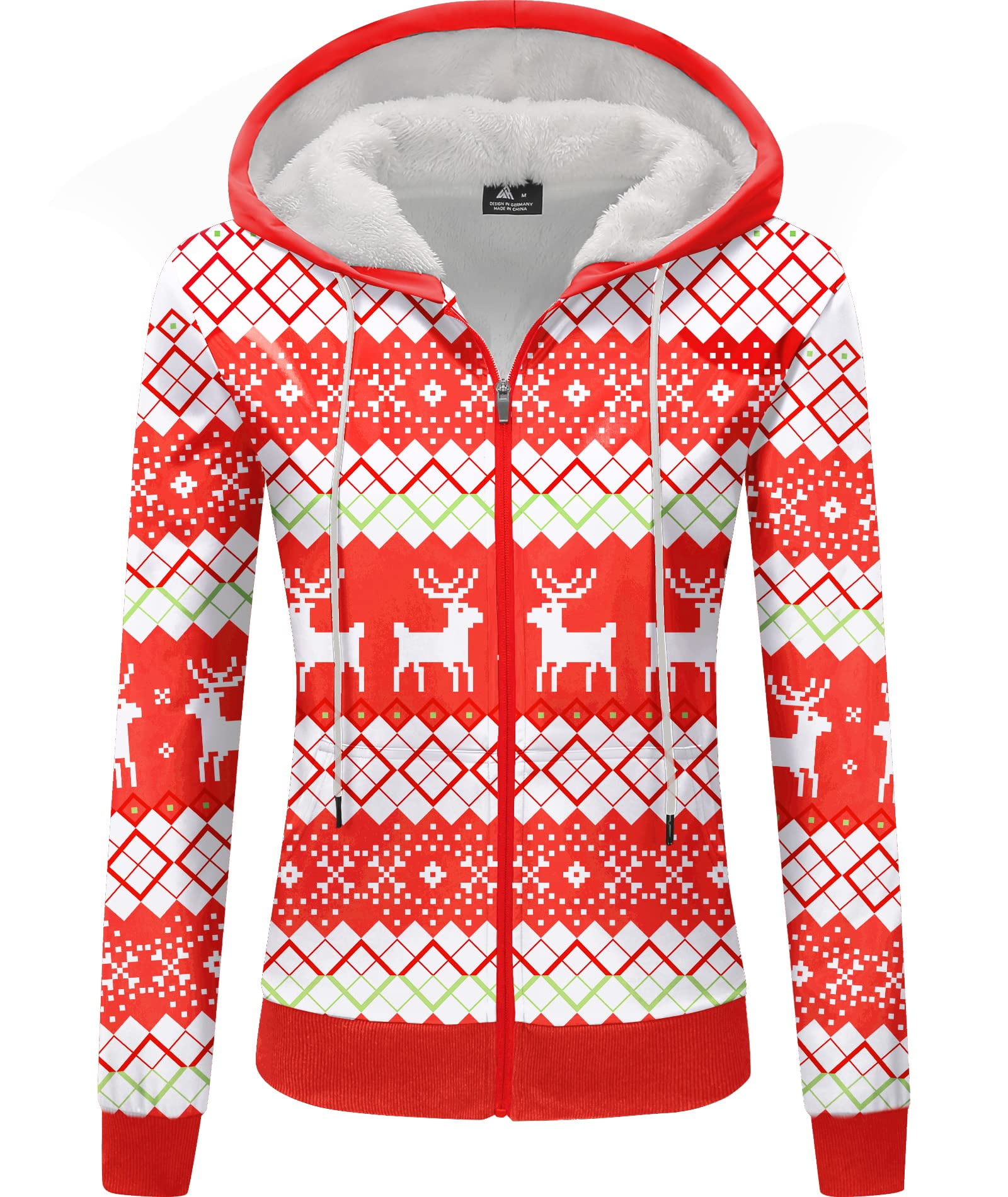 SWISSWELL Zipper Hoodies for Women Sherpa Lined Winter Fleece ...