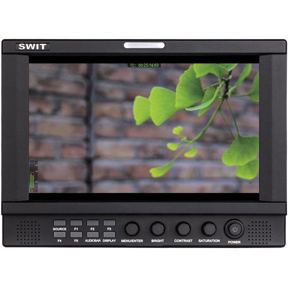 SWIT Electronics S-1093H 9" Full HD Waveform On-Camera Top LED Monitor with Gold Mount Battery Plate, 2-CH Embedded Audio Meter
