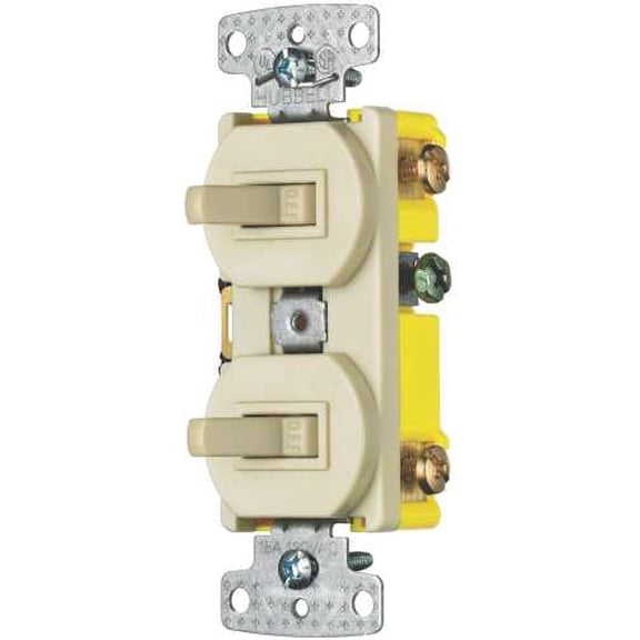 SWITCH COMBO 2 TO 3 WAY TOGGLES 15 AMP IVORY per 3 Each