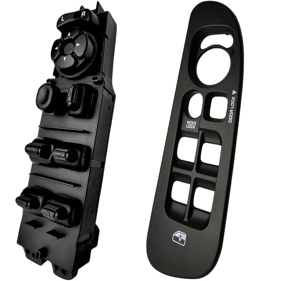 SWITCHDOCTOR Window Master Switch & Bezel Set for 2002, 2003, 2004, 2005, 2006, 2007, 2008 Dodge Ram (Quad Cab, Crew) (Black Bezel)