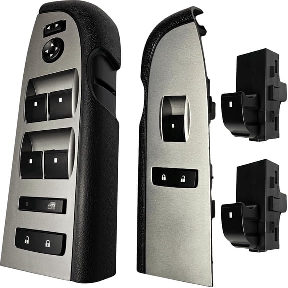 2010-2013 Chevrolet Silverado and GMC Sierra 1500 2500 3500 Window Master Switch & Front Passenger Assembly (Without Power Folding Mirrors, Crew, Extended Cab, 2010, 2011, 2012, 2013, 10, 11, 12, 13)