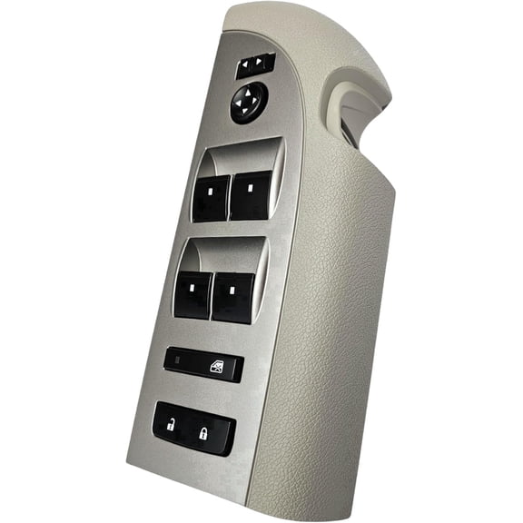 2007-2009 Chevrolet Silverado & GMC Sierra Window Master Switch & Gray Bezel Full Assembly (1500, 2500, 3500, 2007, 2008, 2009, 07, 08, 09, Crew, Extended Cab Pickup, Chevy)