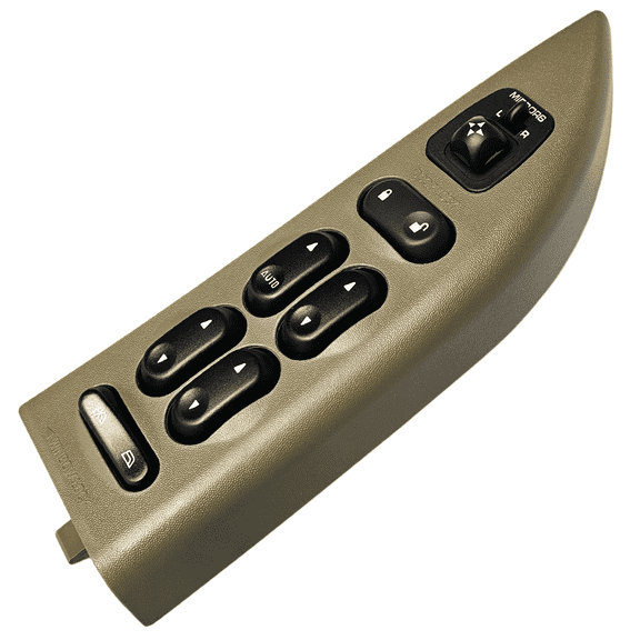 2002-2003 Ford F-150 Window Master Switch & Tan Bezel Full Assembly (02, 03, Supercrew, Super Cab, Double Cab, F150)