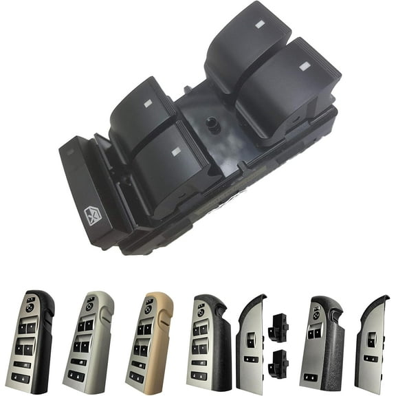Master Window Switch for 2007-2013 Chevrolet Silverado & GMC Sierra 1500 2500 3500 (20945129, 25789692) (Crew, Extended Cab Pickup, Chevy) (Black, 2007-2013 Master Window Switch)